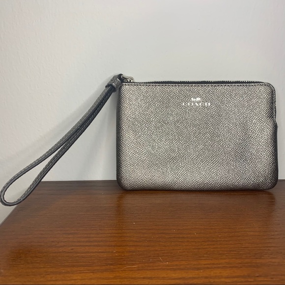 COACH wristlet- silver